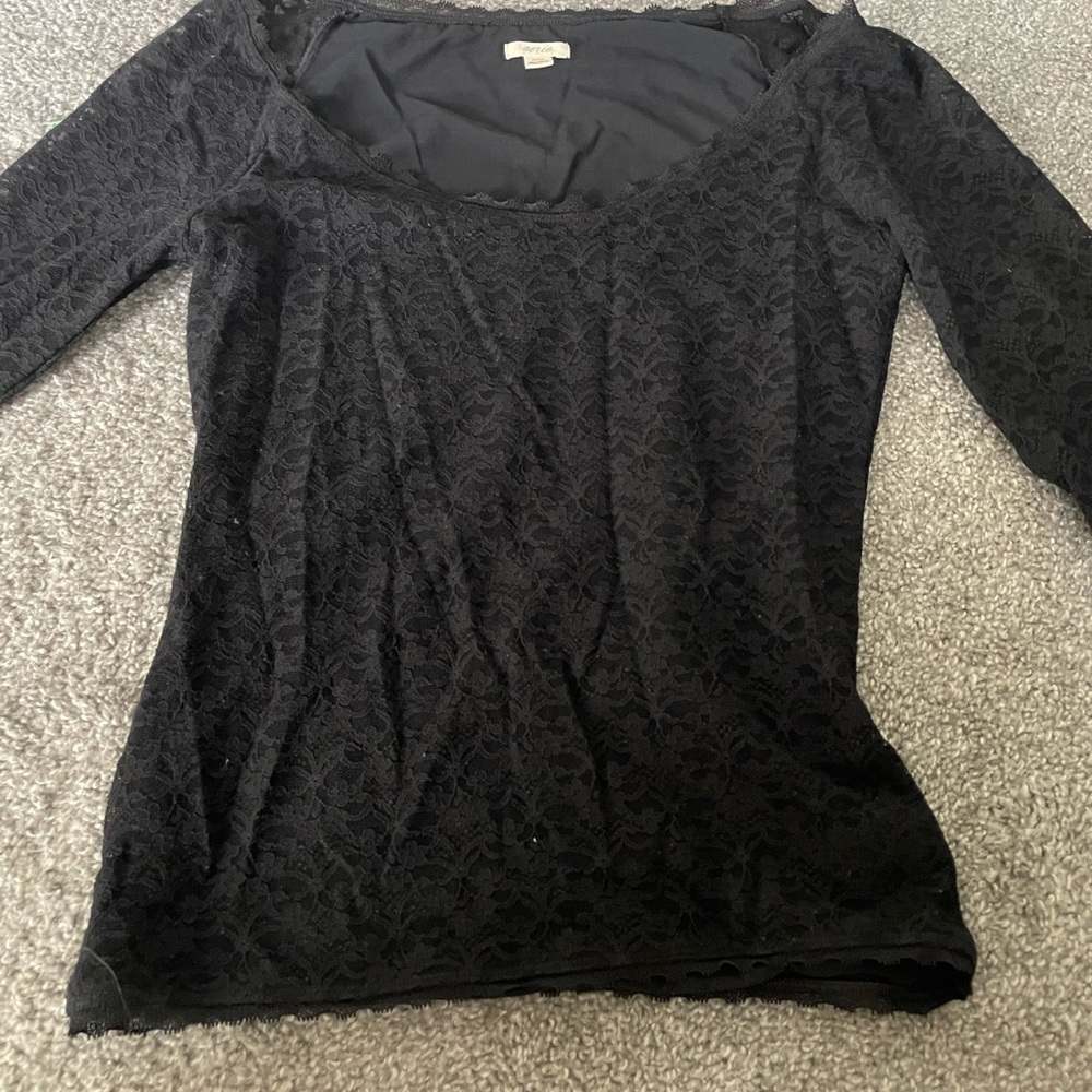 Black lace 3/4 sleeve
